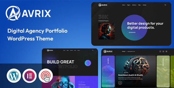 Avrix – Digital Agency Portfolio WordPress Theme