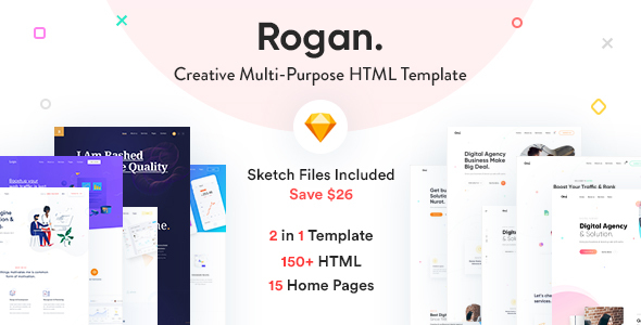 Rogan – Creative Multipurpose HTML + RTL template