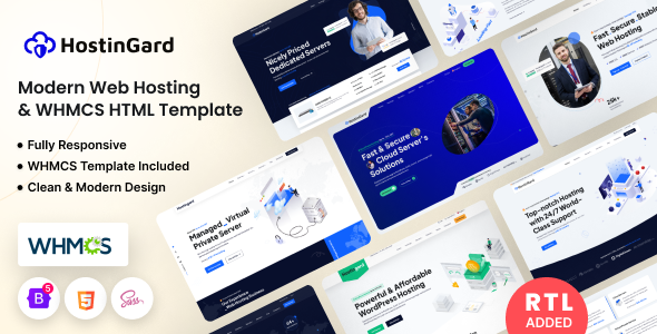 Hostingard – Web Hosting HTML Template with WHMCS