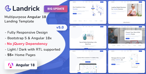 Landrick – Angular 18 Landing Page Template