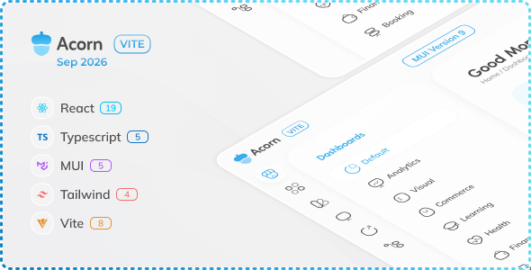Acorn – Vite React Admin Dashboard (React 19)