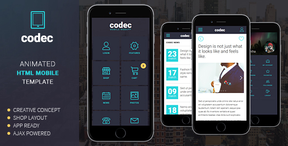 Codec – Mobile HTML Template