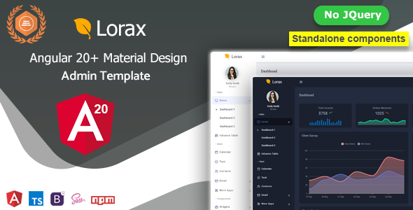 Lorax – Angular 20+ Material Design Admin Template