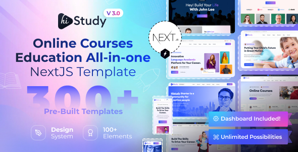 HiStudy – Online Courses & Education React NextJS Template