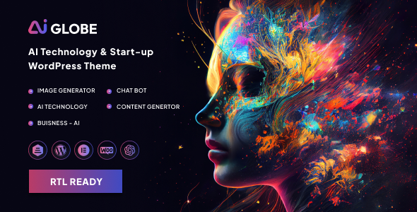 AI Globe – Artificial Intelligence Startup & Technology WordPress Theme