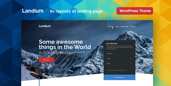 Landium – APP Landing Page WordPress Theme