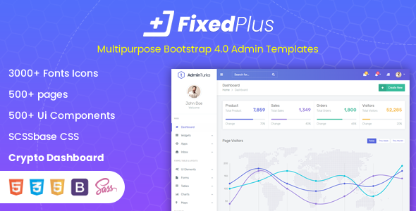 FixedPlus – Multipurpose Bootstrap 4.0  Admin Templates