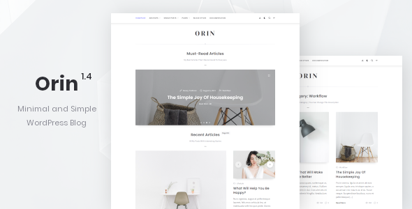 Orin – Minimal Blog For WordPress