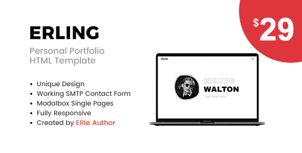 Erling – Personal Portfolio HTML Template