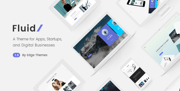 Fluid – Startup and App Landing Page WordPress Theme