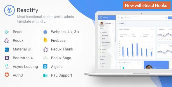 Reactify – React Redux Material BootStrap 4 + Laravel Admin Template