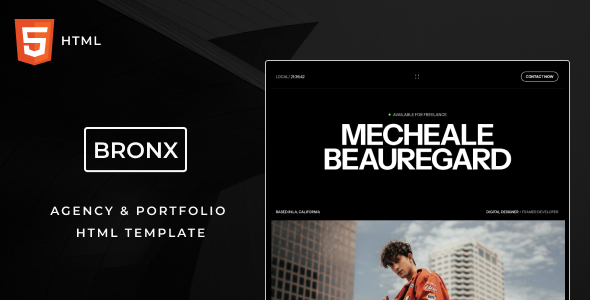 Bronx – Personal Portfolio HTML Template