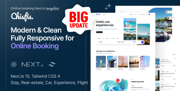 Chisfis – Online Booking NextJs Template