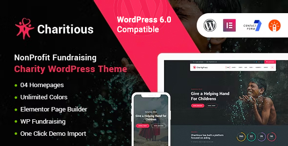 Charitious – NonProfit Fundraising Charity WordPress Theme