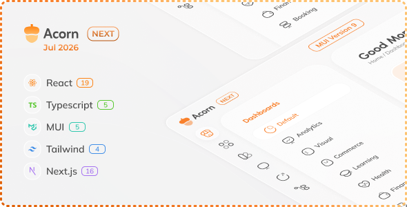 Acorn – Nextjs React Admin Dashboard (React 19)