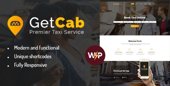 GetCab – Online Taxi Service WordPress Theme