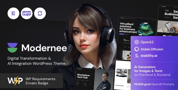 Modernee – AI Company & Digital Agency WordPress Theme