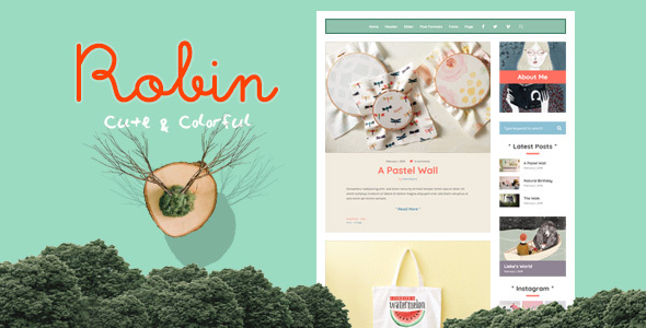 Robin – Cute & Colorful WordPress Blog Theme