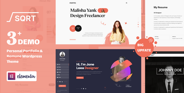 Squareroot – WordPress Resume Theme