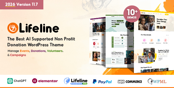 Lifeline – 2026 NGO and Charity WordPress Theme