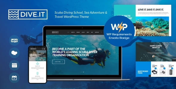 DiveIt –  Scuba Diving School Travel WordPress Theme