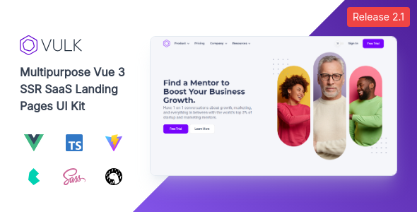 Vulk – Multipurpose Vue 3 SSR SaaS Landing Pages UI Kit