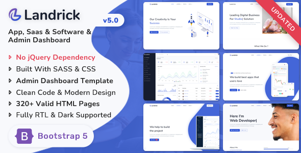 Landrick – Multipurpose App, Saas & Software Landing & Admin Dashboard Template (Bootstrap 5)