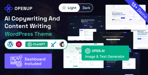 Openup – AI Content Writer &  AI Application WordPress Theme