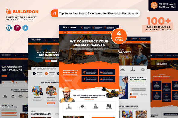 Builderon – Construction & Industry Elementor Pro Template Kit