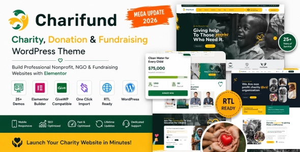 ChariFund – Charity WordPress Theme Multipurpose