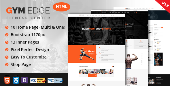 GYM Edge – Fitness HTML5 Responsive Template