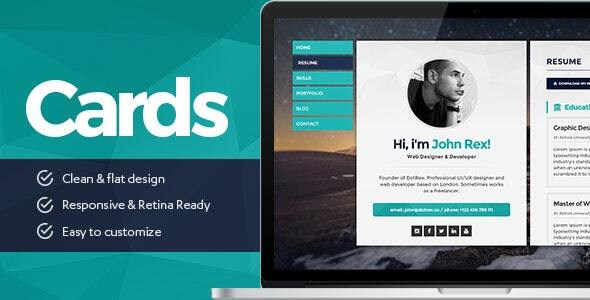 Cards – Personal vCard, Resume/CV & Portfolio