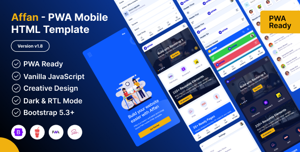 Affan – PWA Mobile HTML Template