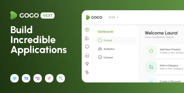 Gogo – Next React Typescript MUI Tailwind Admin Template