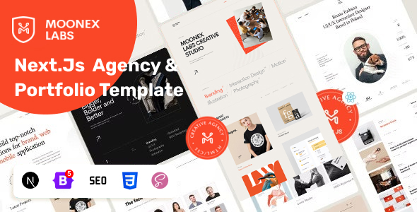 Moonex – Creative Agency & Portfolio NextJs Template