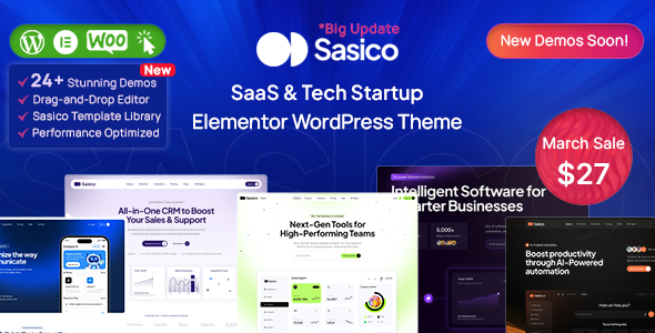 Sasico – SaaS & Tech Startup WordPress Theme