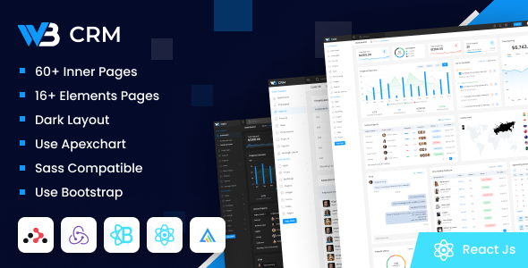 W3CRM : React Redux Customer Relationship Management Admin Template