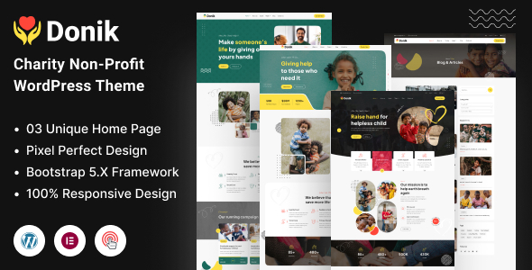 Donik – Charity & Fundraising WordPress Theme + WooCommerce Support