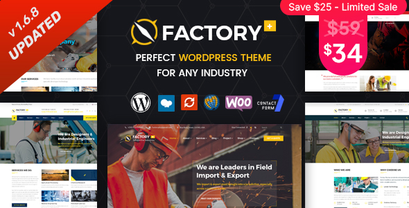 Factory Plus – Industry and Construction WordPress Theme