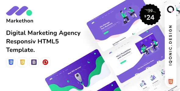 Markethon – Digital Marketing Agency HTML5 Template