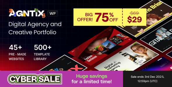 Agntix – Digital Agency & Creative Portfolio WordPress Theme